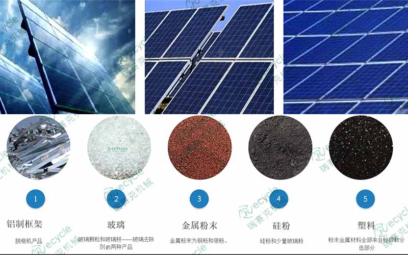 廢舊光伏板物料加工對(duì)比圖